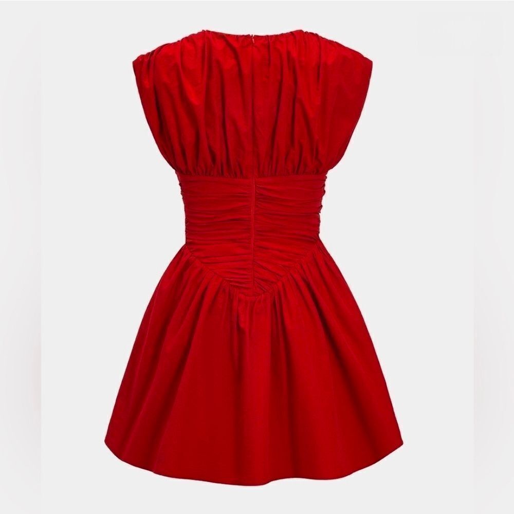 Chic Red Cap Sleeve Mini Dress - Picture 5 of 8
